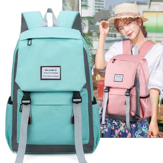 Student Schoolbag Female Korean Version of The Large-capacity Campus Style High School College Students Casual Simple Canvas Backpack