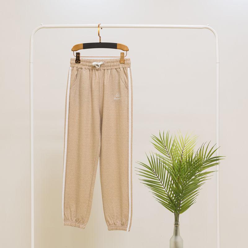 Sports Pants Women's Summer Thin Cotton Beam Feet Students Loose and Thin Korean Ins Tide Ice Silk Leisure