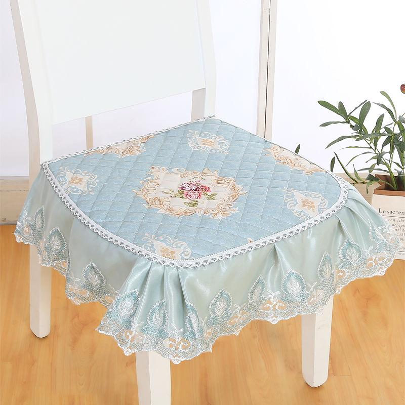 Printed Lace Side Dining Table and Chair Cushion Four Seasons Universal Non-slip Stool Seat Cushion with Laces Home Decoration