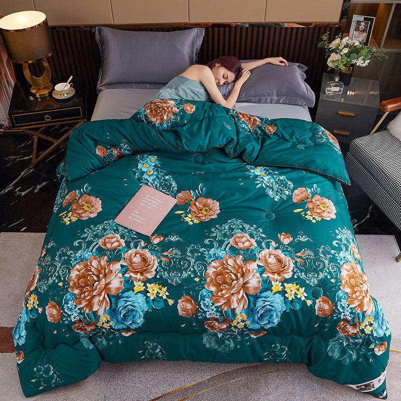 Printed Silk Quilt Chinese Classic Quilt Thick Warmth Large Quilt High-end Bedding