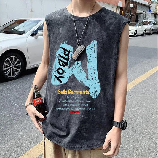 Tie-dye Fitness Sports Summer Hip-hop Sports Loose Student Youth Clothes Vest Tide Brand Men and Women The Same Basketball