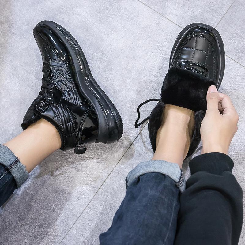 Plus Velvet Couple Sneakers New Winter Warm Cotton Shoes Women's All-match High-top Sneakers