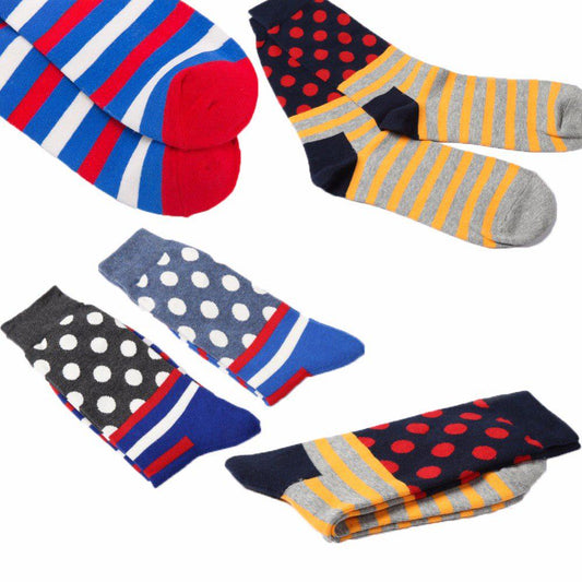 5 pair/lot Colorful Socks Stripe Dot Casual Compression Female Combed Cotton Funny Socks