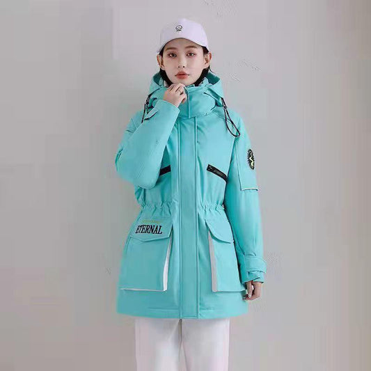 Women's Mid-length Down Jacket Pie To Overcome Winter Korean Warm Jacket Tide Mountaineering Ski Suit Oversized thick coat