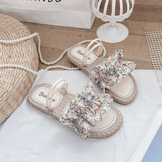 Flower Two-wear Sandals Slippers Women's Outer Wear Summer Fashion Comfortable Breathable All-match Beach Shoes