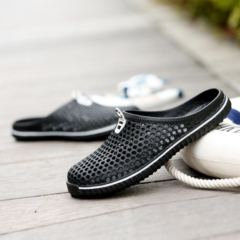 Summer Couple Candy Color Hole Shoes Breathable Half Support Beach Shoes Sandals Male