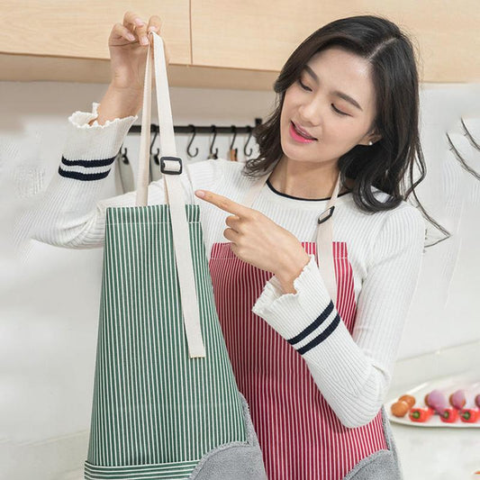 Home Cute Kitchen Cooking Apron Waterproof and Oil-proof Waistband Men's and Women's Aprons Roasting Coffee Shop Overalls