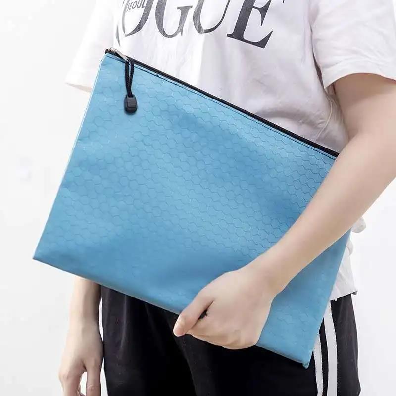 Thickened A4 Zipper File Canvas File Bag Office Information Student Information Bag Test Paper Storage Waterproof Bag