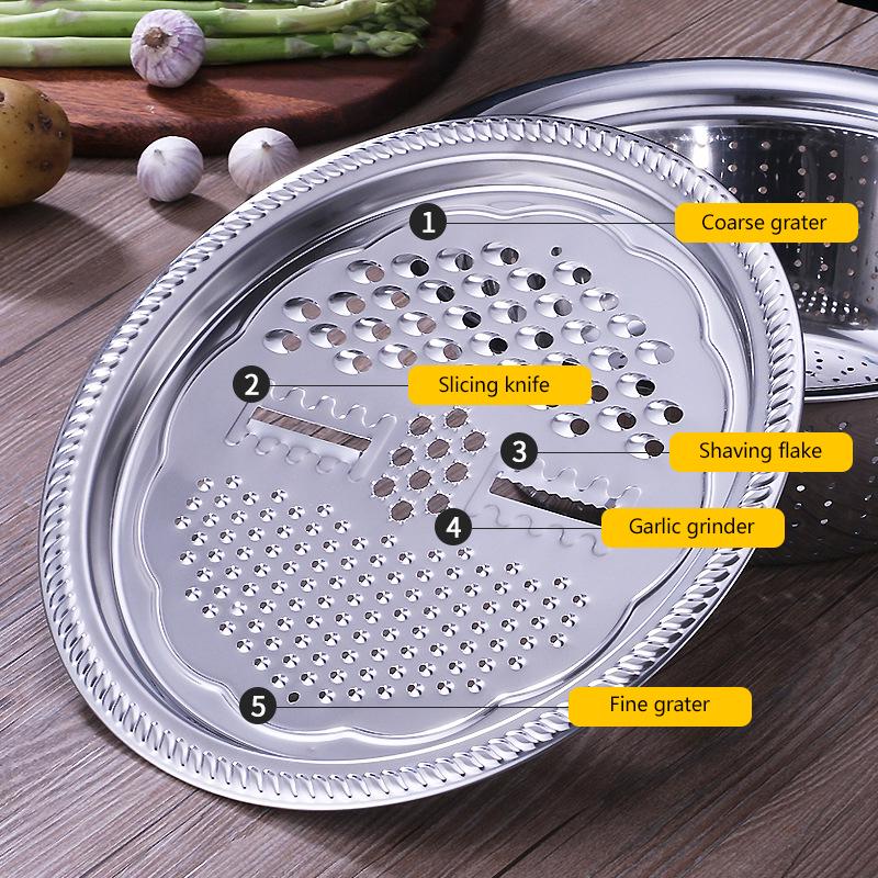 3PCS/Set Kitchen Graters Cheese Grater with Stainless Steel Drain Basin for Vegetables Fruits Salad
