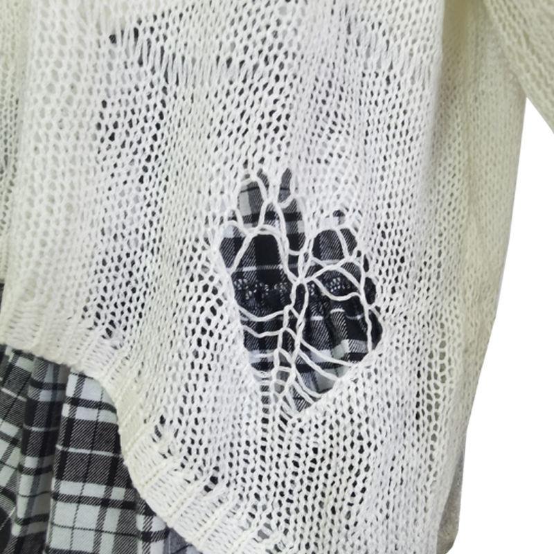 Sweater Women Sexy Hollow Out Transparent Gothic Punk Thin Pullover Knitwear Jumper Oversized Loose Trending Sweater Fashion