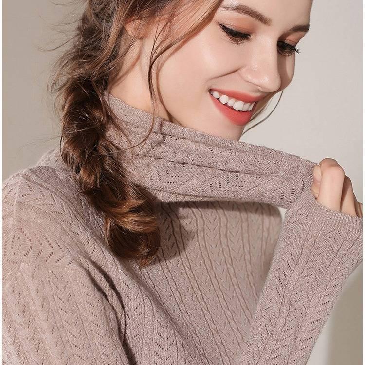 Autumn and winter turtleneck sweater women's knit bottoming shirt set inside the Slim long sleeve