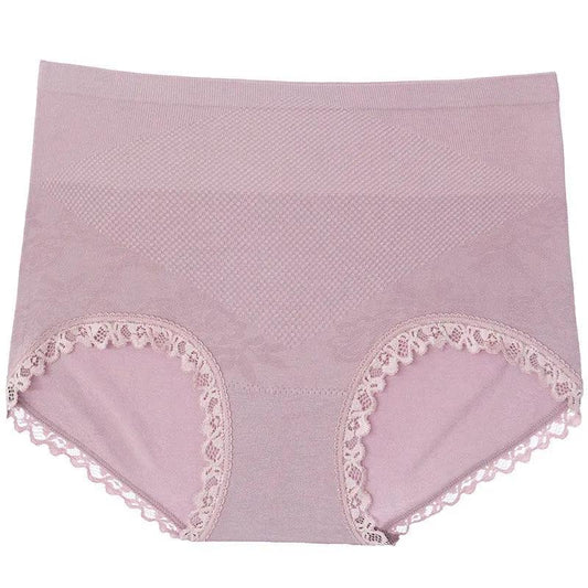 3 Packs of Antibacterial Sexy Women's Panties Japanese Mid-waist Briefs with Cotton Crotch Body Sculpting Buttocks Beautifying Trousers