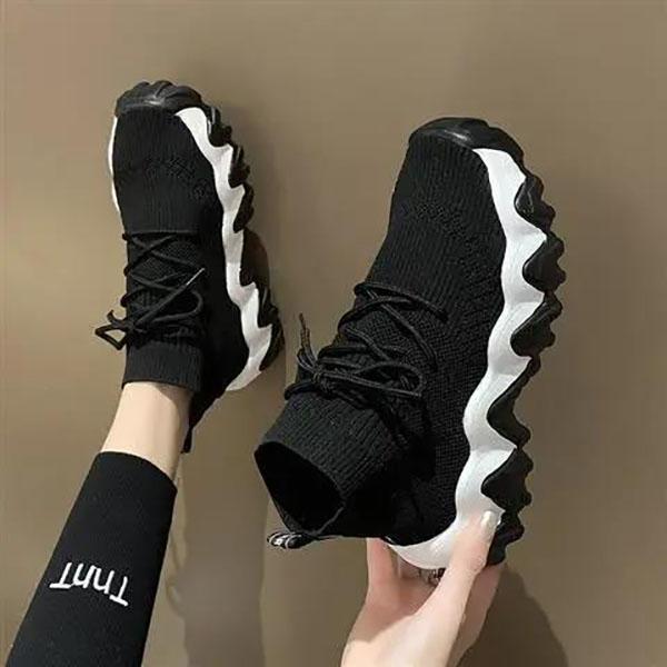 Socks Shoes Women Korean Style Trendy Women's Shoes High-top Thick-soled Sports Daddy Shoes