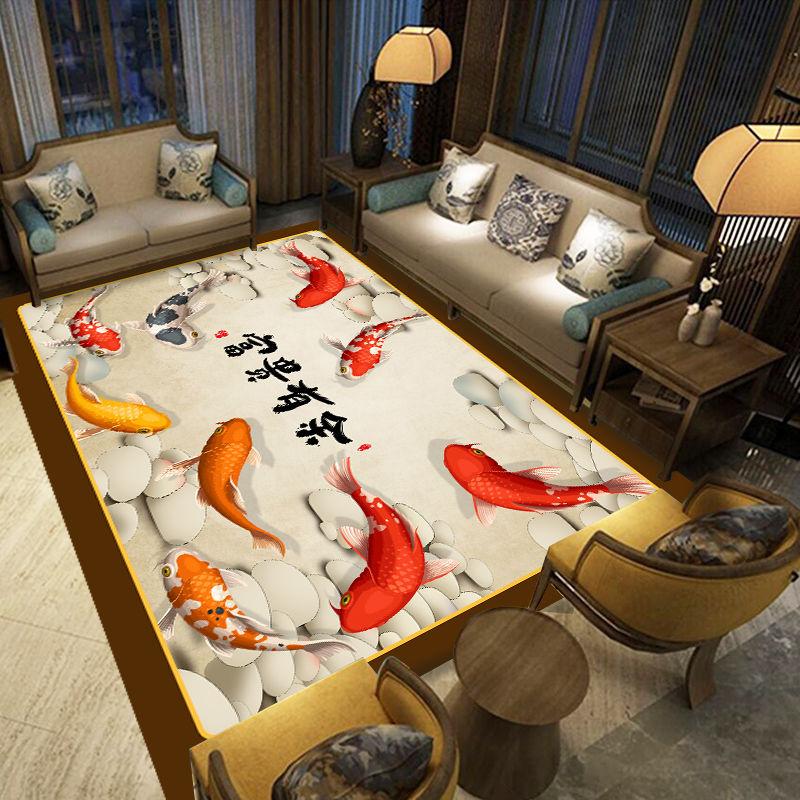 Chinese Style Study Bedroom Bedside Carpet Chinese Style Living Room Carpet Modern and Classical Full of Light Luxury Carpet