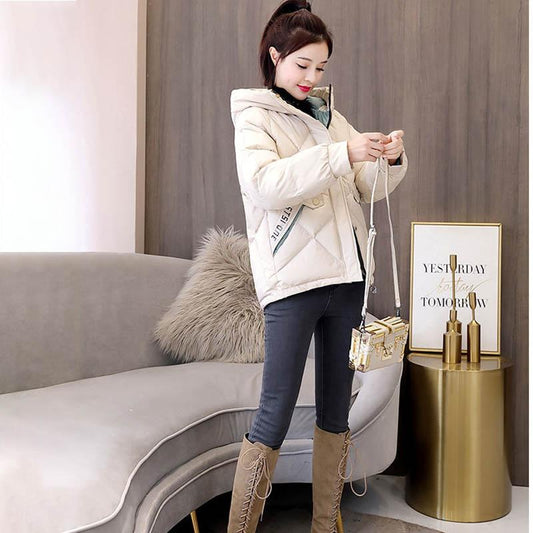 Cotton-padded Jacket Women's Winter Loose Hooded Regular Print Cotton-padded Jacket Women's Jacket