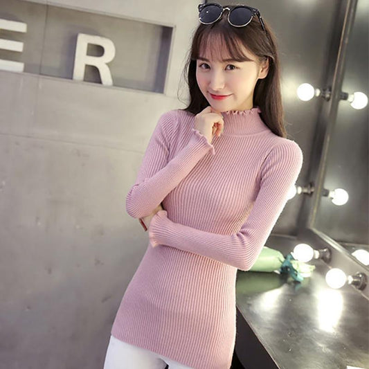 Slim Turtleneck Sweater Women's Winter Long-sleeved Pullover Sweater Bottoming Shirt