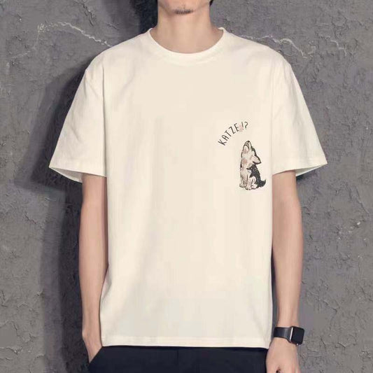 2021 New Summer Men's T-shirt Men's Simple Printing Short-sleeved T-shirt