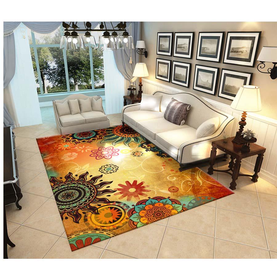 Nordic Abstract Art Leaves Area Rugs Decorative Kid Room Play Pad Baby Crawling Flannel Mats Carpet