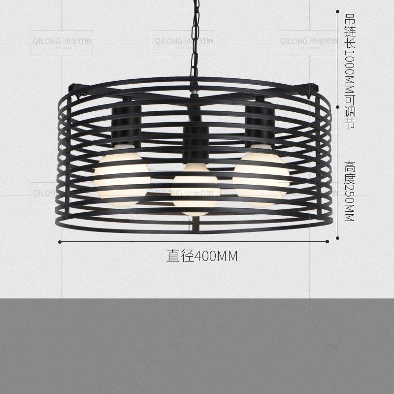 Simple Glass Pendant Lamp Hallow Wrought Iron Lamp Retro Living Room Restaurant Bar Pendant Light