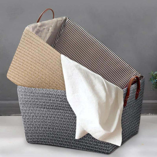 Household Woven Basket Large Size Dirty Clothes Storage Basket Toy Snack Storage Box