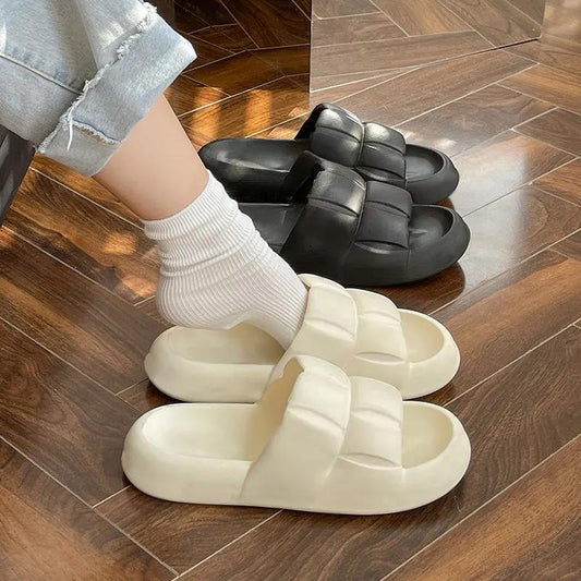 Step on Shit Feeling EVA Slippers Women's Summer Home Non-slip Outside Wear Thick Bottom Bathroom Bath Slippers