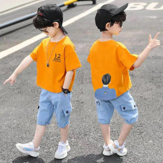 Two-piece Suit Children's Clothing Boys Summer Suit Korean Handsome Children's Short-sleeved Children's Sports Boys
