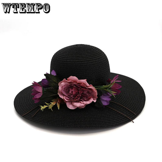 Straw hat Cap Big Brim Ladies Summer Straw Hat Youth Hats For Women Shade Sunhat Beach Hat