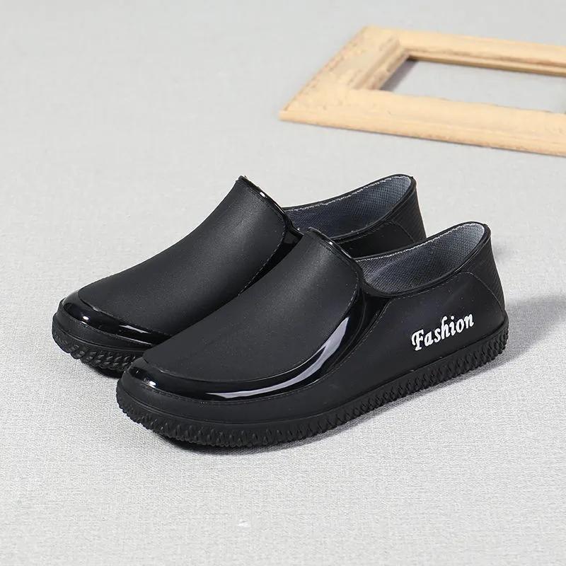 Women's Low-Top Rain Boots Adult Casual Waterproof Shoes Short Tube Kitchen Anti-Slip Ladies Summer Car Wash Work Water Shoes Soft Mother Shoes
