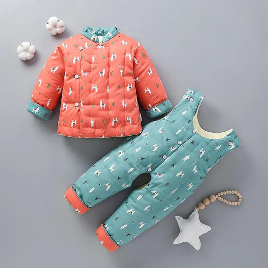 Newborns Handmade Thickened Children's Cotton Clothes Baby Trousers Cotton Warm Winter Clothe Quilted Jackets Children's Winter Clothes