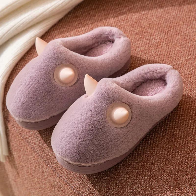 Children's Cotton Slippers Autumn Winter Indoor Warmth Non-slip Cute Baby Half-coated Slippers for Girls