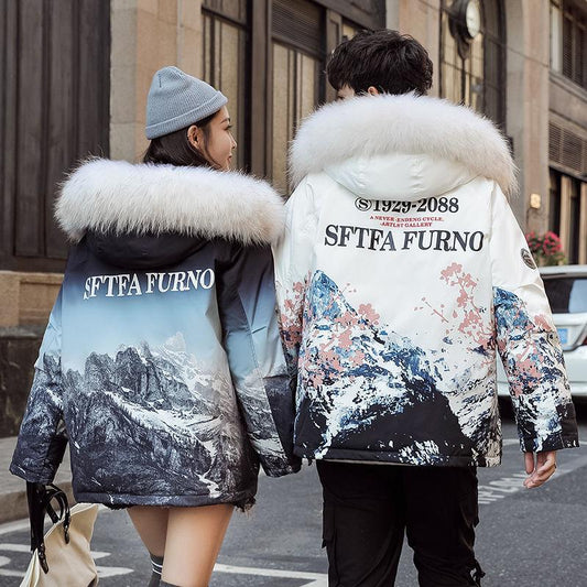 Winter Men's Cotton-padded Jacket Thickened Short Style Fashion Couple Down Padded Jacket