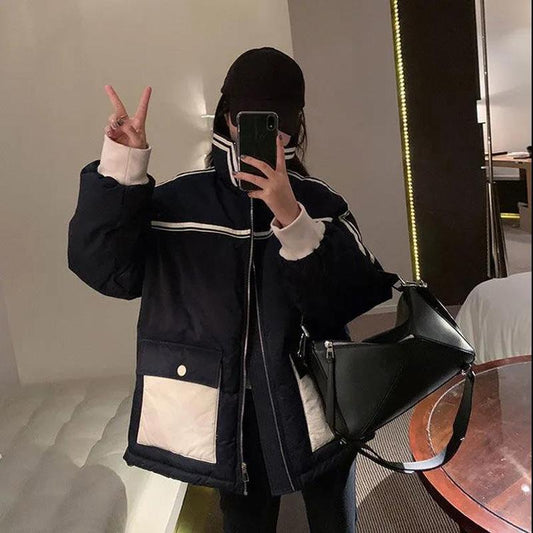 Winter Padded Jacket Women Short Korean Loose Tooling Down Padded Jacket Lovers Padded Jacket