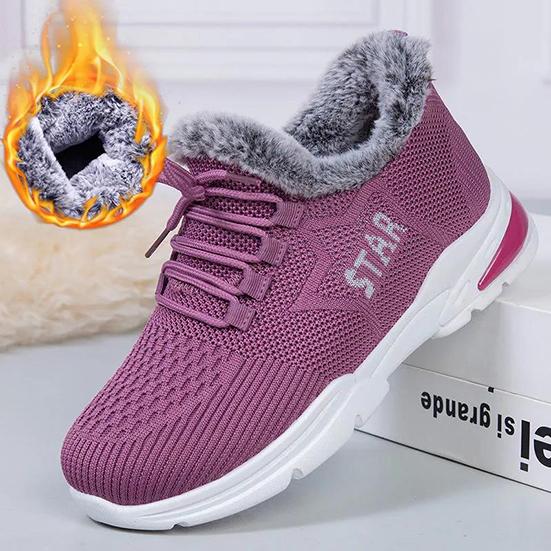 Women's Winter Breathable Flat Cotton Shoes Female Plus Size Plush Thickened Soft Sole Anti Slip Cotton Shoes