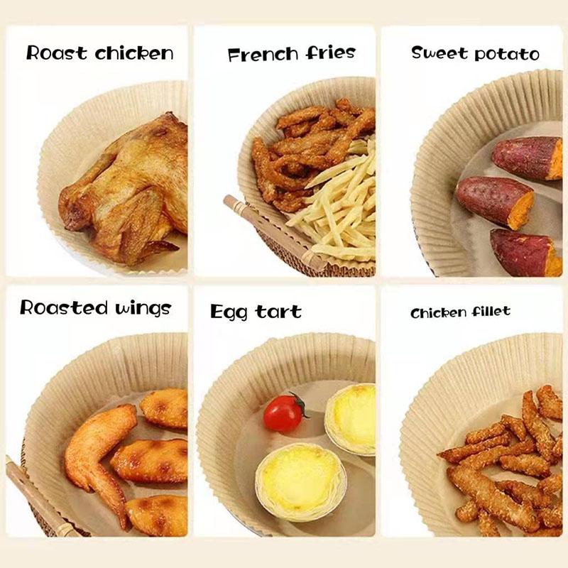 50PCS Air Fryer Liners,Air Fryer Disposable Paper Liner, Non-stick Disposable Baking Paper for Air Fryer Oil-proof
