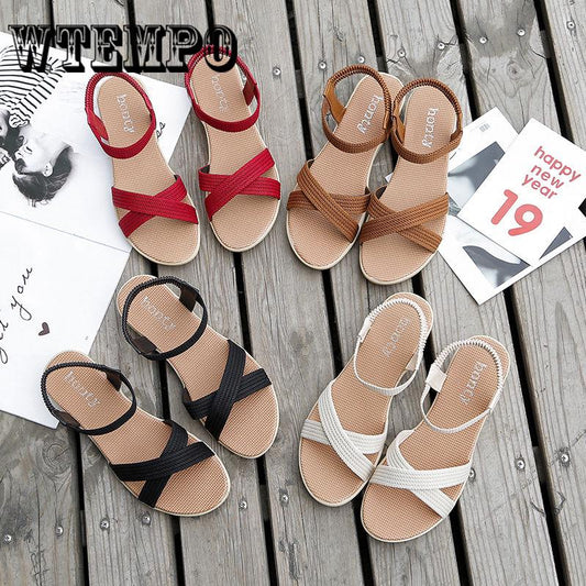 Single Shoes Summer Sandals Women Vintage Flat Sandals Comfortable