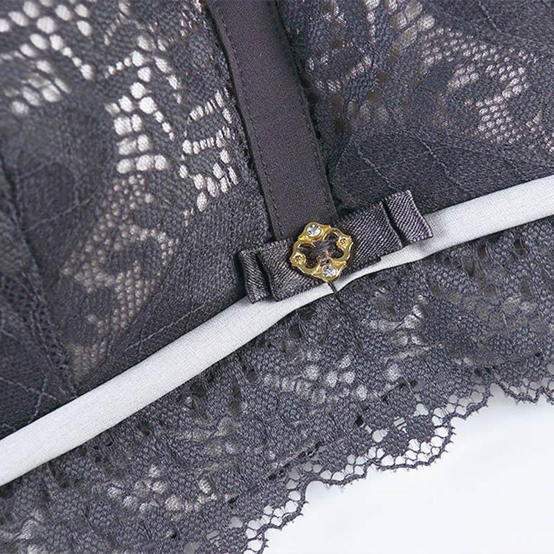 No Steel Ring Gathering Anti-sagging Upper Support Latex Cotton Breathable Lace Rear Four-row Buckles To Receive Auxiliary Breast Adjustable Bra