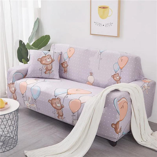 4 Seat Sofa Cover Printed Stretch All-inclusive L Shape Protector Couch Loveseat Slipcovers