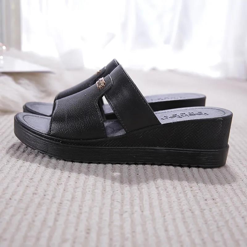 Slippers Women's High-heeled Slippers Slope-heeled Sandals and Slippers Women's High-heeled Slippers Non-slip Comfortable Slippers