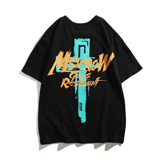 Harajuku T-shirts Men Trendy Hip Hop Personality Tees Oversized Soft Tops Summer O-neck Short Sleeve Casual Shirt
