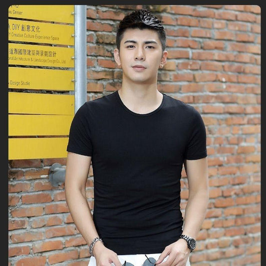 Spring and Summer T-shirt Youth T-shirt Fashion All-match T-shirt Base Short Sleeve