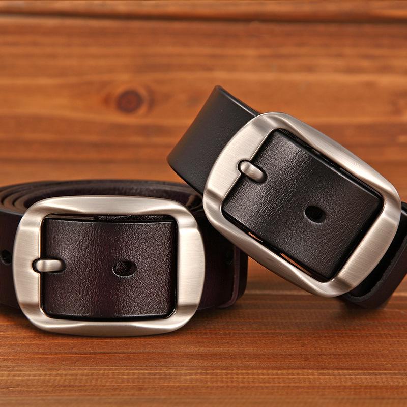 Men's Belt Rotate Pin Buckle Waistband Men Genuine Leather Male Belt Ceinture