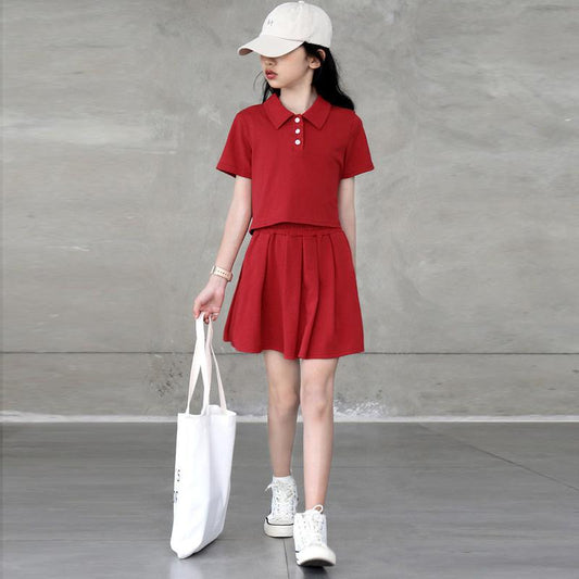 Two-Piece Suit Girls Summer Sweet and Comfortable Suit Girls Big Kids Children's Summer