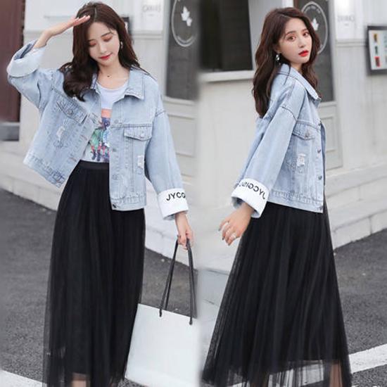 2019 Denim Jacket Blue Bomber Short Jeans Jacket Casual Ripped Denim Outwear Slim Jeans Jack Coat