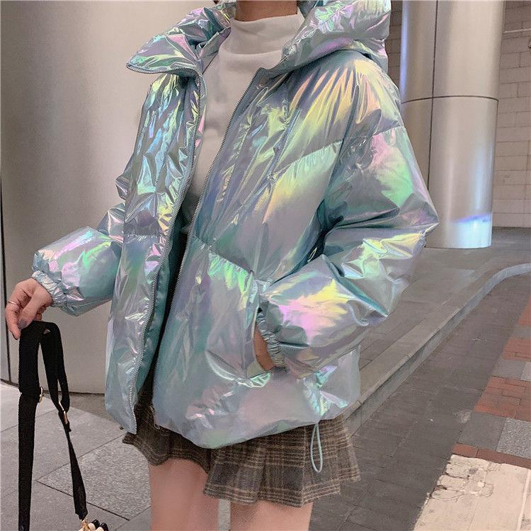 Women's Short Cotton-padded Jacket Shiny Cotton-padded Jacket Student Korean Style Loose Coat Women's Tide Ins Winter Bread Coat