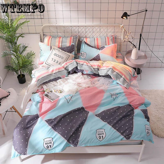 Cotton bedding set comfortable home supplies duvet cover quilt pillowcase