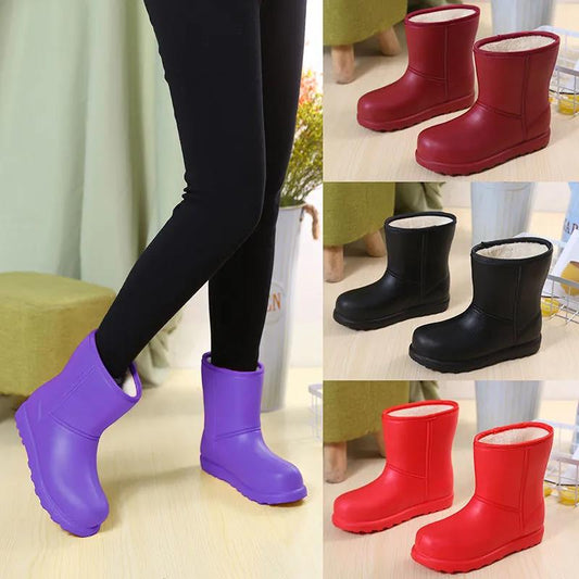 Snow Boots Women's Non-slip Warmth and Waterproof Rain Boots EVA Kitchen Plus Velvet Cotton Shoes Student Boots