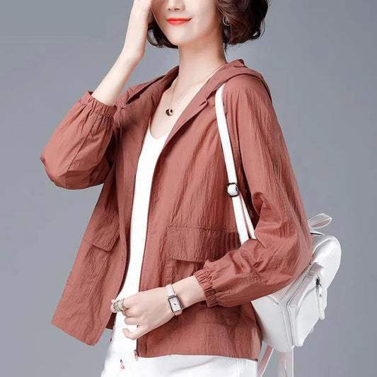 Women's Thin Shirt Short Wild Large Size Sun Protection Long Sleeve Coat