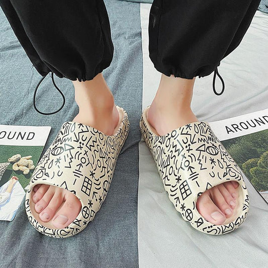 Fashion Net Red Slippers Men Thick Bottom Increased Flip Flop Men's Coconut Slippers