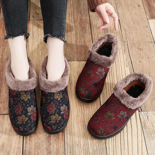 Women's Winter Cotton Shoes Non-slip Warm Elderly Cotton Shoes Plus Velvet Comfortable Soft Bottom Cotton Shoes