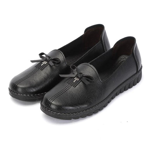 Non-slip Soft Mother Shoes Slip-on Casual Women's Shoes Soft Leather Soft Bottom Non-slip Leather Shoes Single Shoes